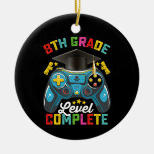 8th Grade Level Complete Graduation Gaming Gamer Ceramic Ornament