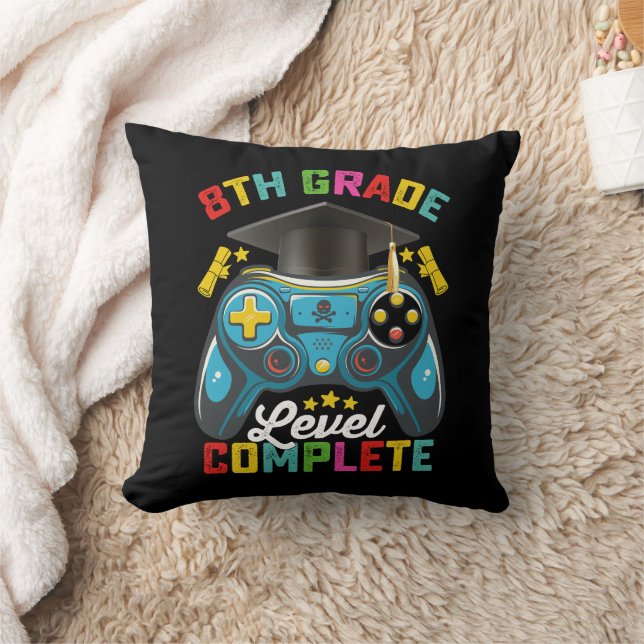8th Grade Level Complete Graduation Gaming Gamer Cushion (Blanket)