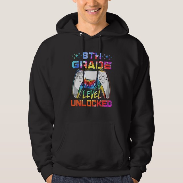 8th Grade Level Unlocked First Day Of School Hoodie (Front)