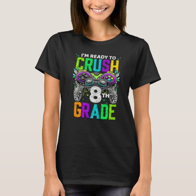 8th Grade Level Unlocked Game On 8th Grade Back To T-Shirt (Front)
