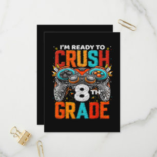 8th Grade Level Unlocked Game On Back To School Invitation Postcard