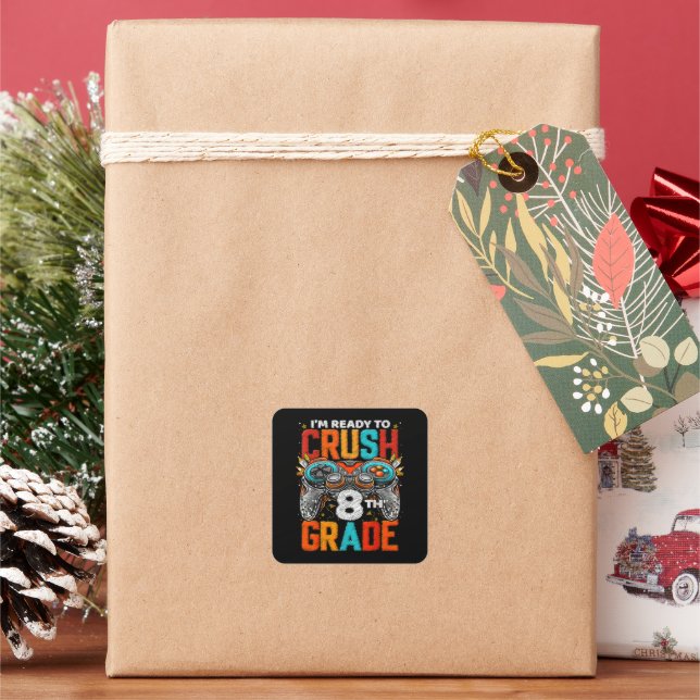 8th Grade Level Unlocked Game On Back To School  Square Sticker (Holiday)