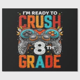 8th Grade Level Unlocked Game On Back To School  Wrapping Paper