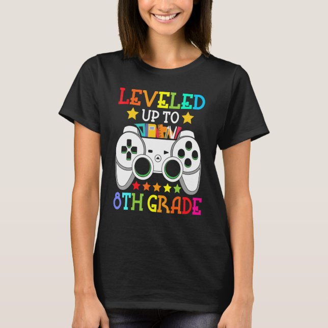 8th Grade Level Unlocked Video Game Back To School T-Shirt (Front)