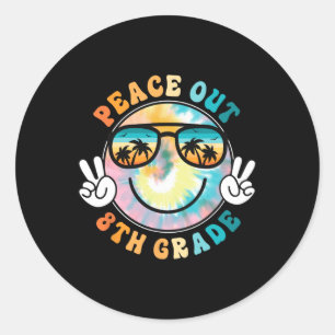 8th Grade Peace Out School 2024 Last Day Of School Classic Round Sticker