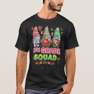 8th Grade Squad Merry Christmas Gnomes Student Swe T-Shirt