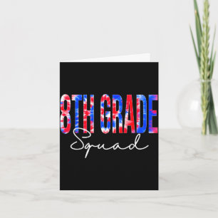 8th grade squad tie dye back to school women card