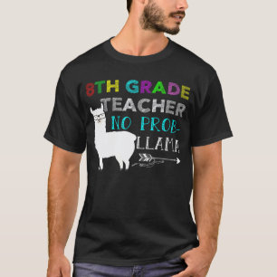8th Grade Teacher No Pro Llama Back To School T-Shirt