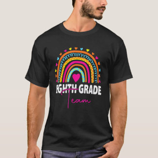 8th Grade Teacher Rainbow Back To School Hello Eig T-Shirt