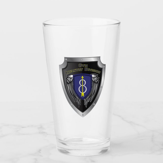 8th Infantry Division “Pathfinder” Shield Glass (Front)
