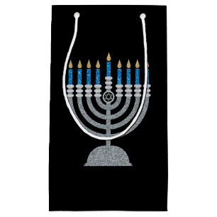 8th Night of Hanukkah Glitter Small Gift Bag