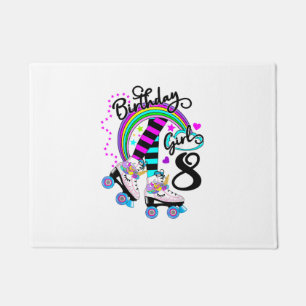 8th Unicorn Roller Skate Birthday Party for Girls Doormat