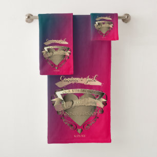 8th Wedding Anniversary Bronze and TourmalineTowel Bath Towel Set