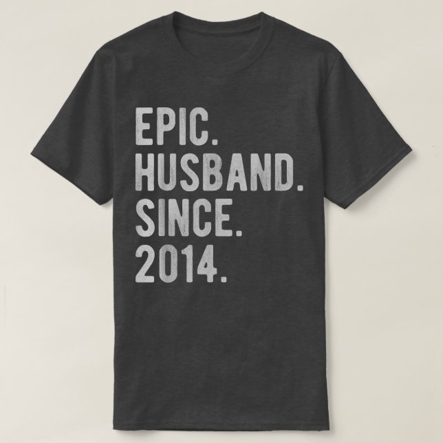 8th Wedding Anniversary For Him  Epic Husband Sinc T-Shirt (Design Front)