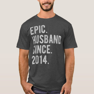 8th Wedding Anniversary For Him  Epic Husband Sinc T-Shirt