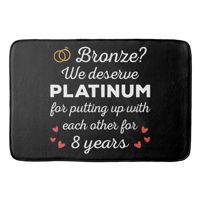 8th Wedding Anniversary I - Bronze Funny Couple Bath Mat (Front)