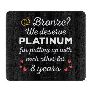 8th Wedding Anniversary I - Bronze Funny Couple Cutting Board