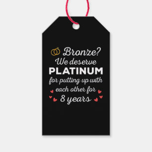 8th Wedding Anniversary I - Bronze Funny Couple Gift Tags