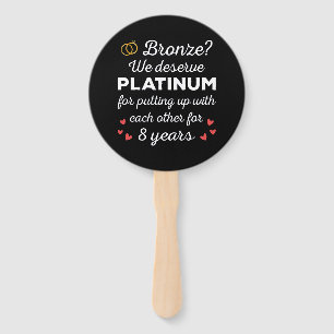 8th Wedding Anniversary I - Bronze Funny Couple Hand Fan