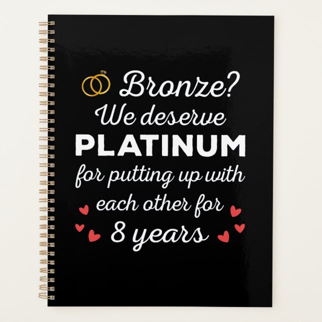 8th Wedding Anniversary I - Bronze Funny Couple Planner (Front)