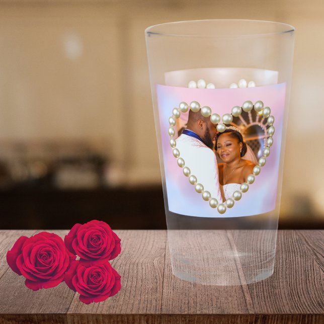 8th Wedding Anniversary Pearl Heart Keepsake Glass (Creator Uploaded)