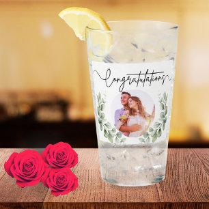 8th Wedding Anniversary Romantic Eucalyptus Photo Glass