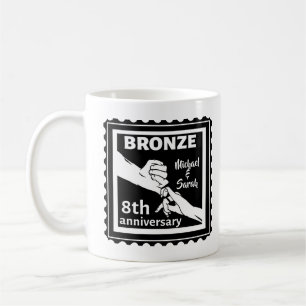 8th wedding anniversary traditional gift bronze coffee mug