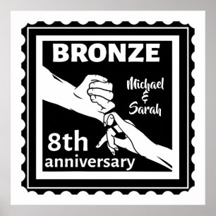 8th wedding anniversary traditional gift bronze poster