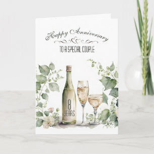 8th Wedding Anniversary Wine and Ivy   Card