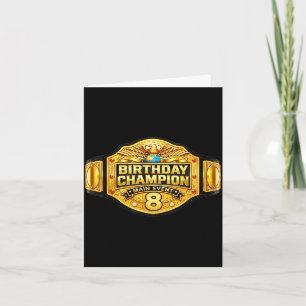 8th wrestler birthday wrestling champion party kid card