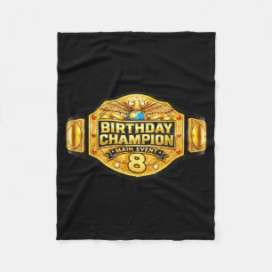 8th wrestler birthday wrestling champion party kid fleece blanket