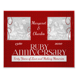 8x10 40th Ruby Annivsersary Photo Collage