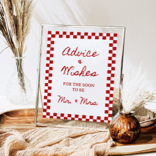 8x10" Advice and Wishes Handwritten Bridal Shower Poster