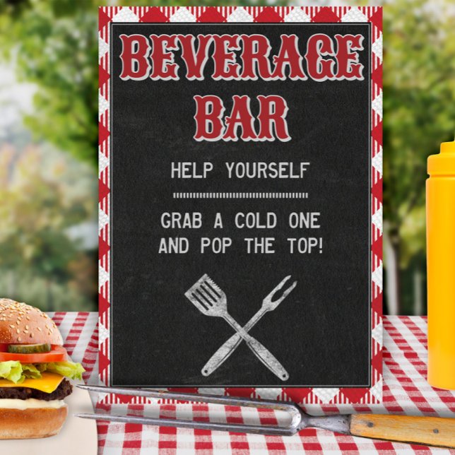 8x10 Backyard BBQ Birthday Beverage Bar Table Sign (Creator Uploaded)