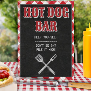 8x10 Backyard BBQ Birthday Hot Dog Bar Table Sign