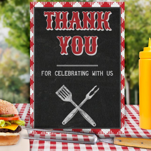 8x10 Backyard BBQ Birthday Thank You Table Sign (Creator Uploaded)