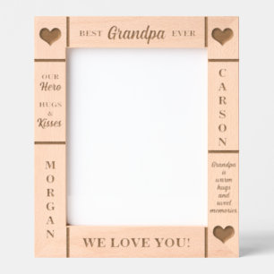 8x10 BEST Grandpa Grandkids Names Etched Frame