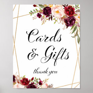 8x10" Burgundy Boho Floral Sign