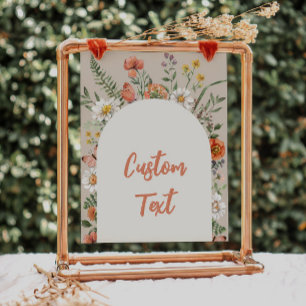 8x10 Custom Wildflower Party Sign