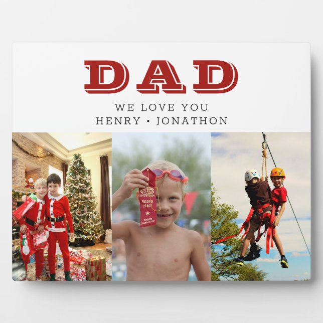 8x10 "Dad" Fathers Day Kids Photo Collage Plaque (Front)