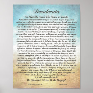 8x10 Desiderata Poem & other sizes too! Poster