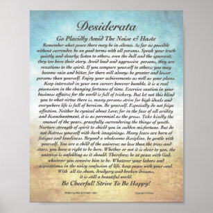8x10 Desiderata Poem & other sizes too! Poster