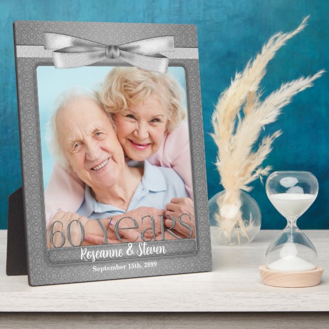 8x10 Diamond 60th Wedding Anniversary Photo Frame (Side)