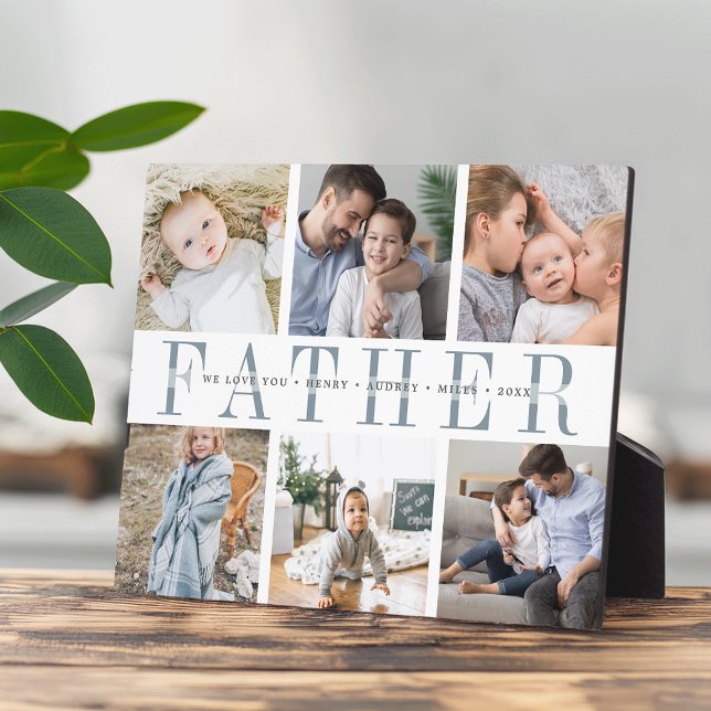 8x10 "Father" Fathers Day Kids Photo Collage Plaque (Creator Uploaded)