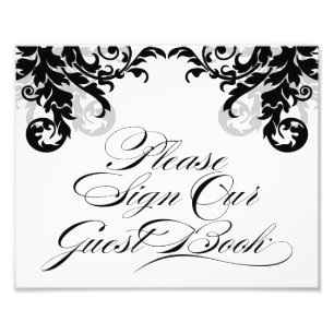 8x10 Flourish Sign Our Guest Book for Framining