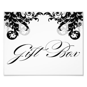8x10 Flourish Wedding Gift Box Sign for Framing