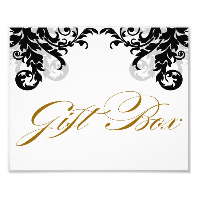 8x10 Flourish Wedding Gift Box Sign for Framing (Front)