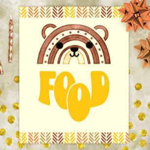 8x10 Food Station Boho Woodland Bear Birthday Poster