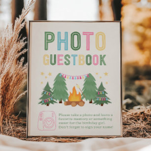 8x10 Girl's Camping Photo Guest Book Sign