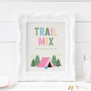 8x10 Girl's Camping Trail Mix Sign